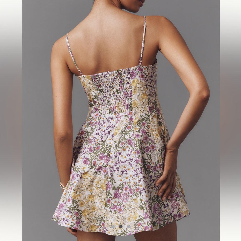 *Anthropologie Maeve Lace Trim Sweetheart Mini Dress - Picture 2 of 4
